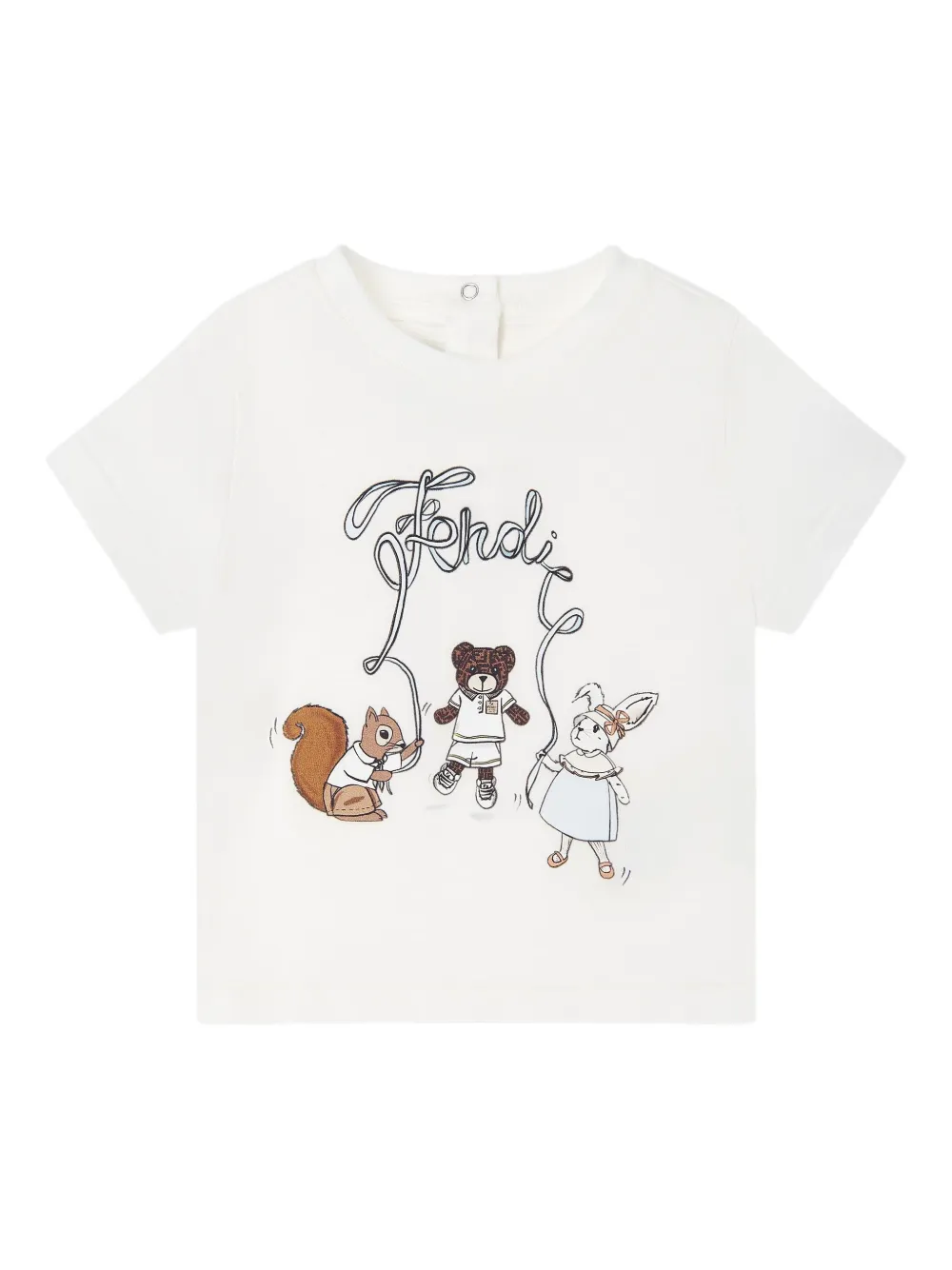 Fendi Kids T-shirt met print Wit