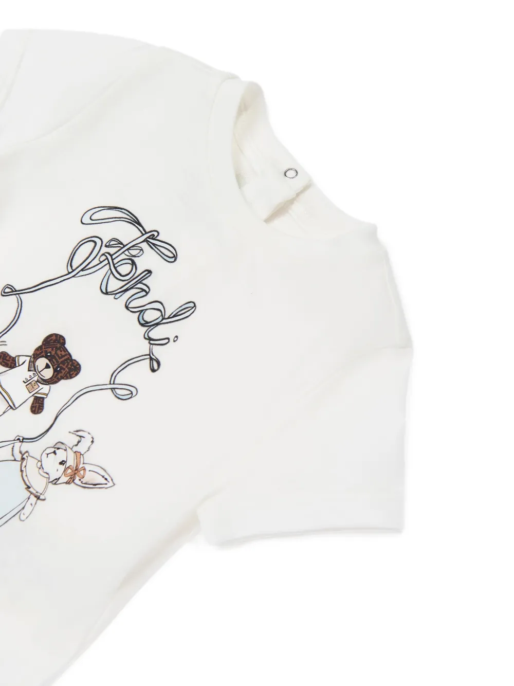 Fendi Kids T-shirt met print Wit