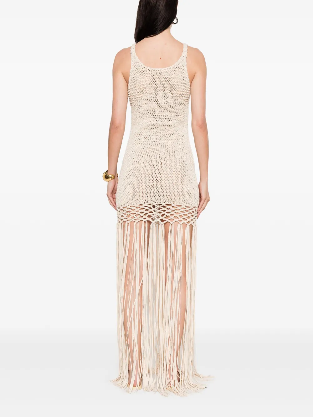 Philosophy Di Lorenzo Serafini Maxi-jurk met franje Beige