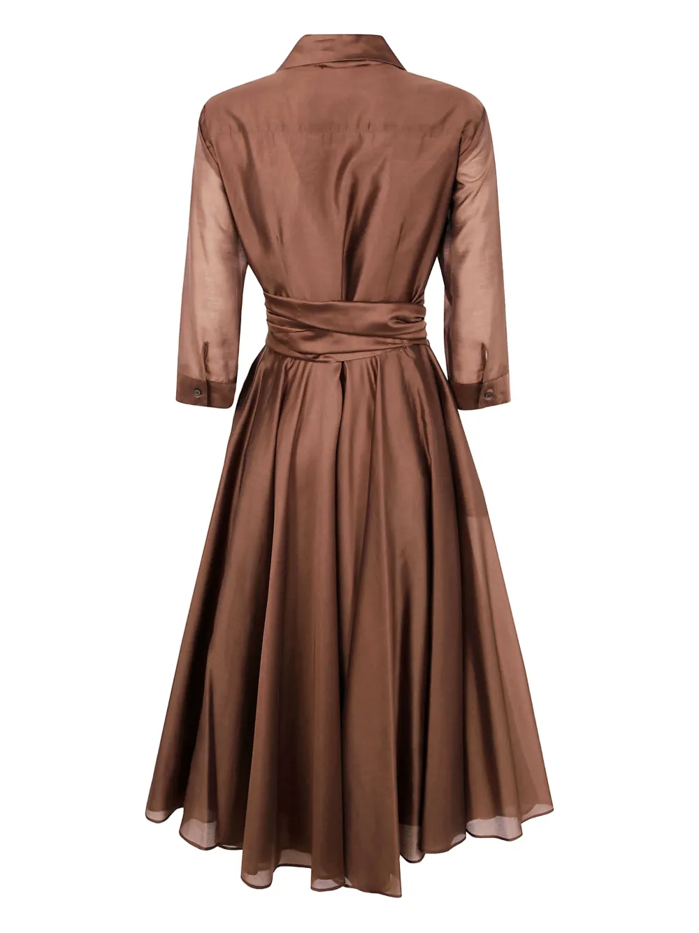 DRHOPE Midi-jurk met ceintuur - Bruin