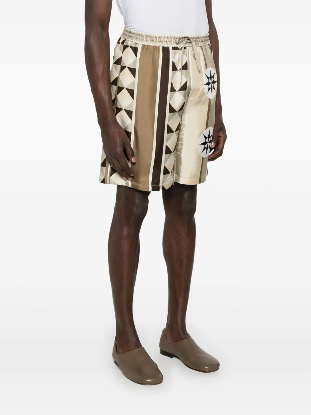 LOEWE Shorts met grafische print Beige