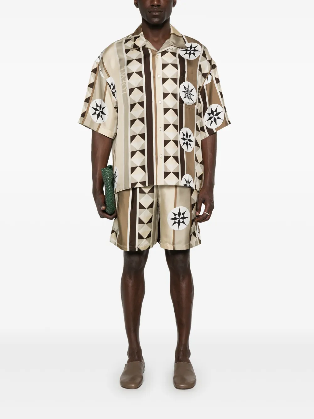 LOEWE Overhemd met grafische print - Beige