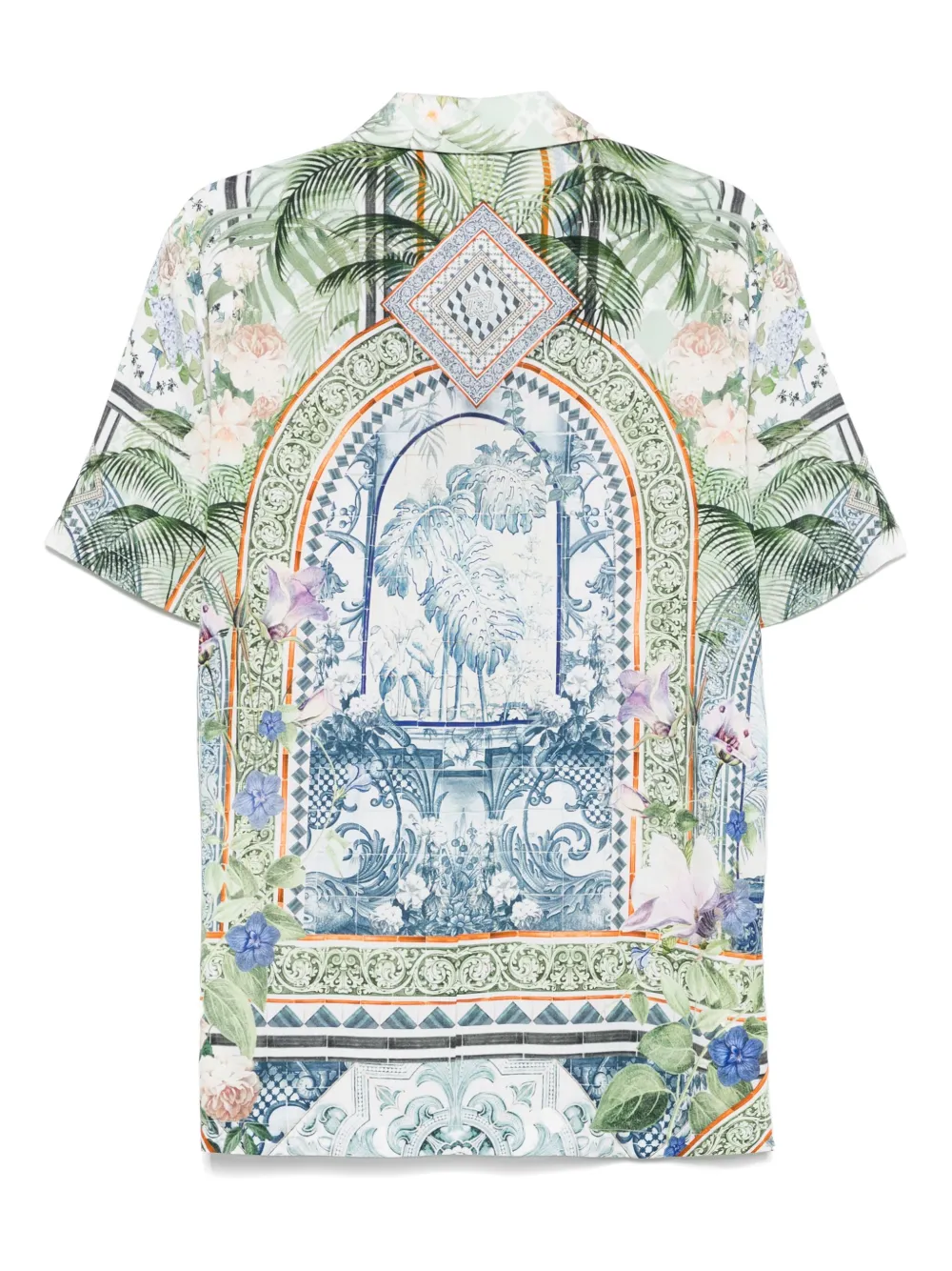 Camilla Overhemd met Jardim Party-print - Groen