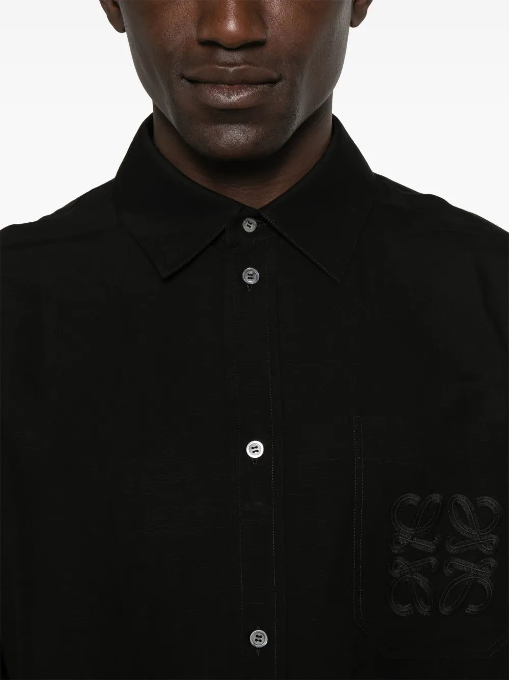 LOEWE Overhemd met Anagram-patch Zwart