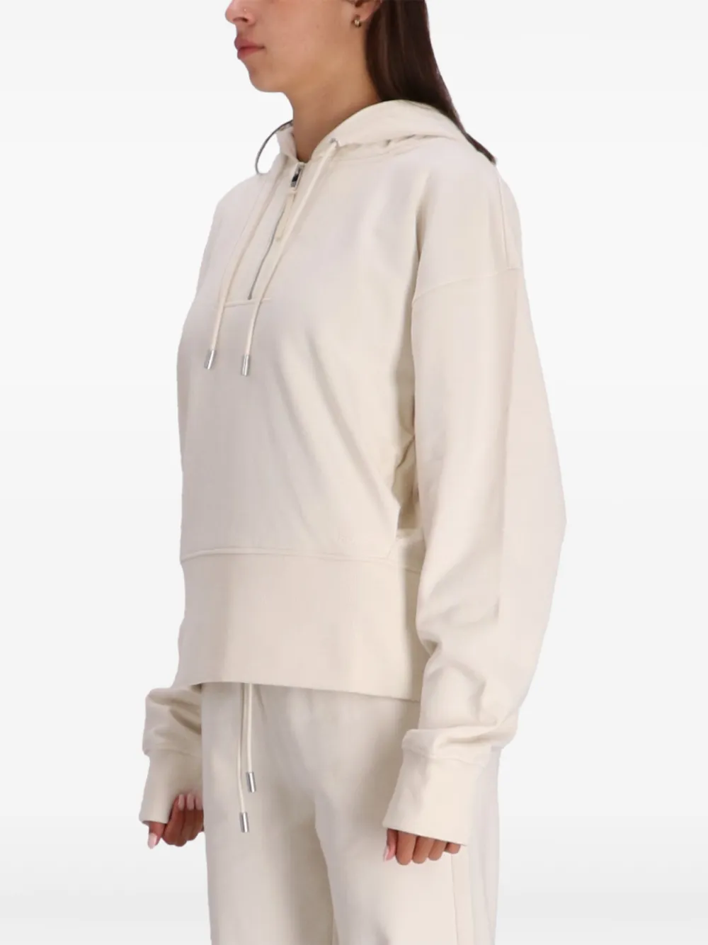 Shop Hugo Boss Cotton Hoodie In White