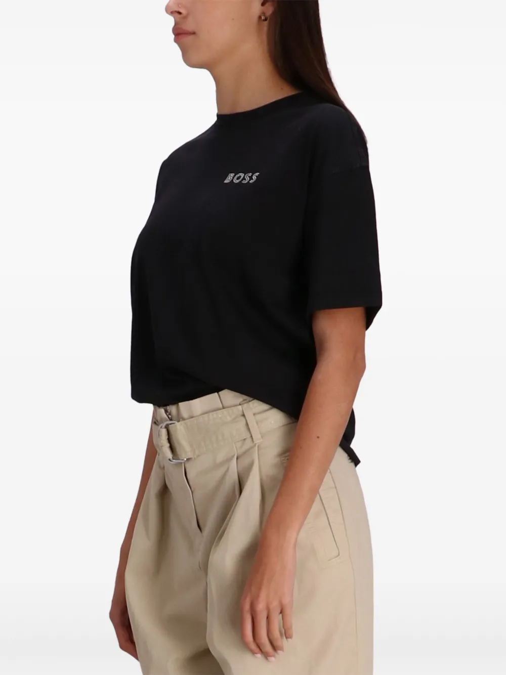 BOSS T-shirt verfraaid met logo Zwart