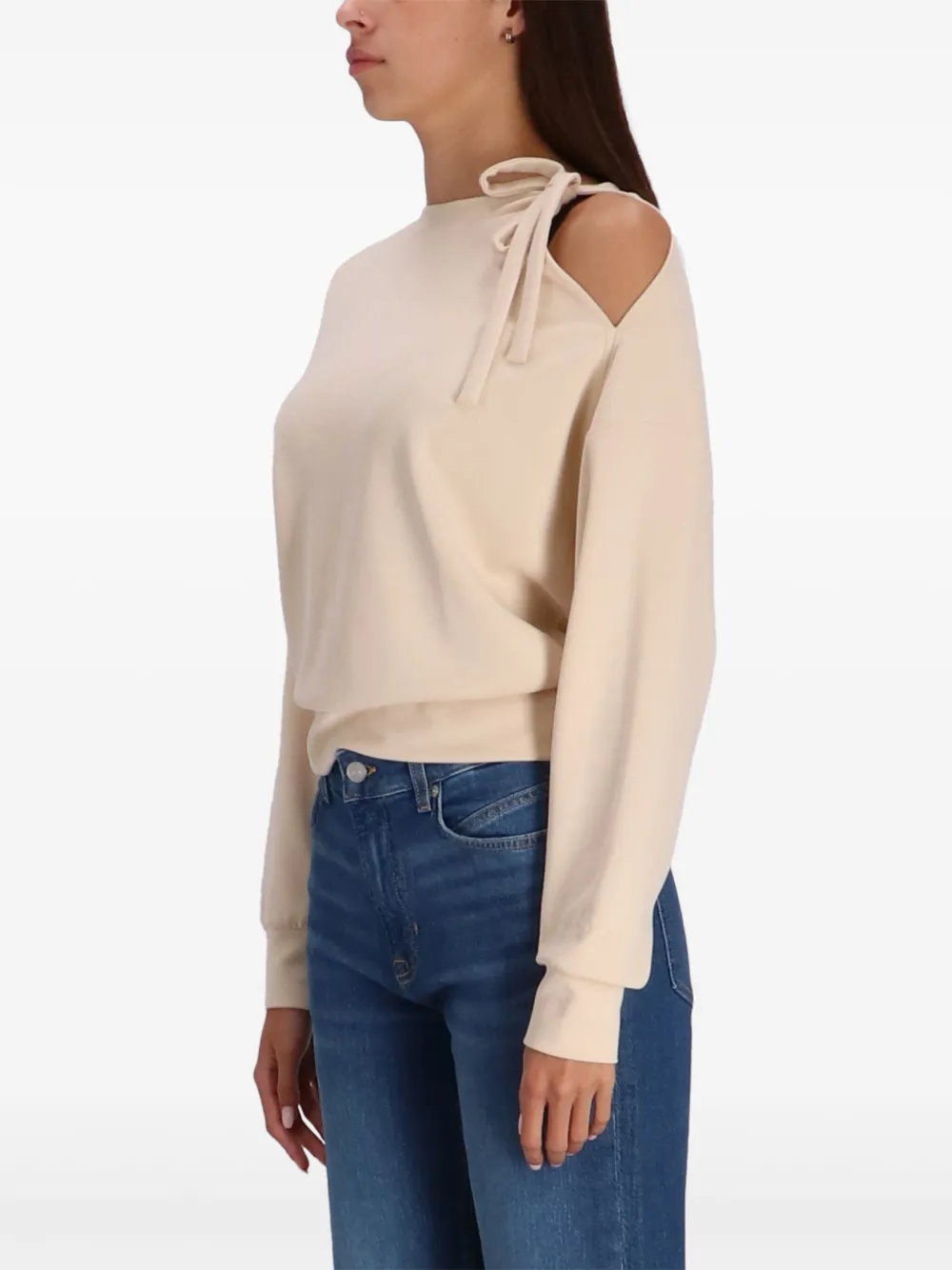 Shop Hugo Boss Bow-embellished Sweatshirt In Neutrals