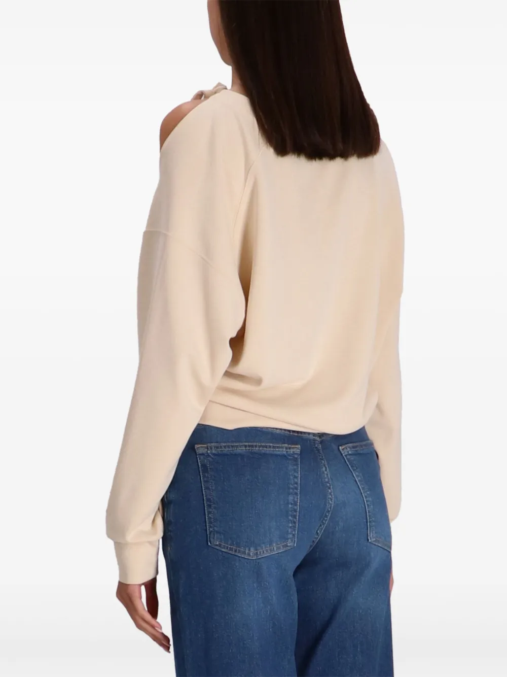 Shop Hugo Boss Bow-embellished Sweatshirt In Neutrals