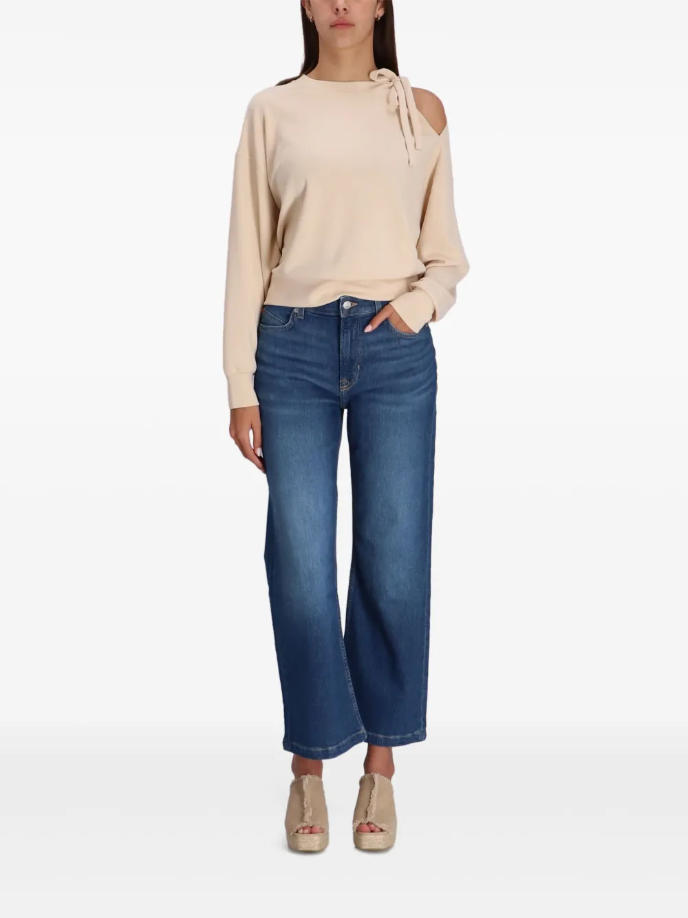 Shop Hugo Boss Bow-embellished Sweatshirt In Neutrals