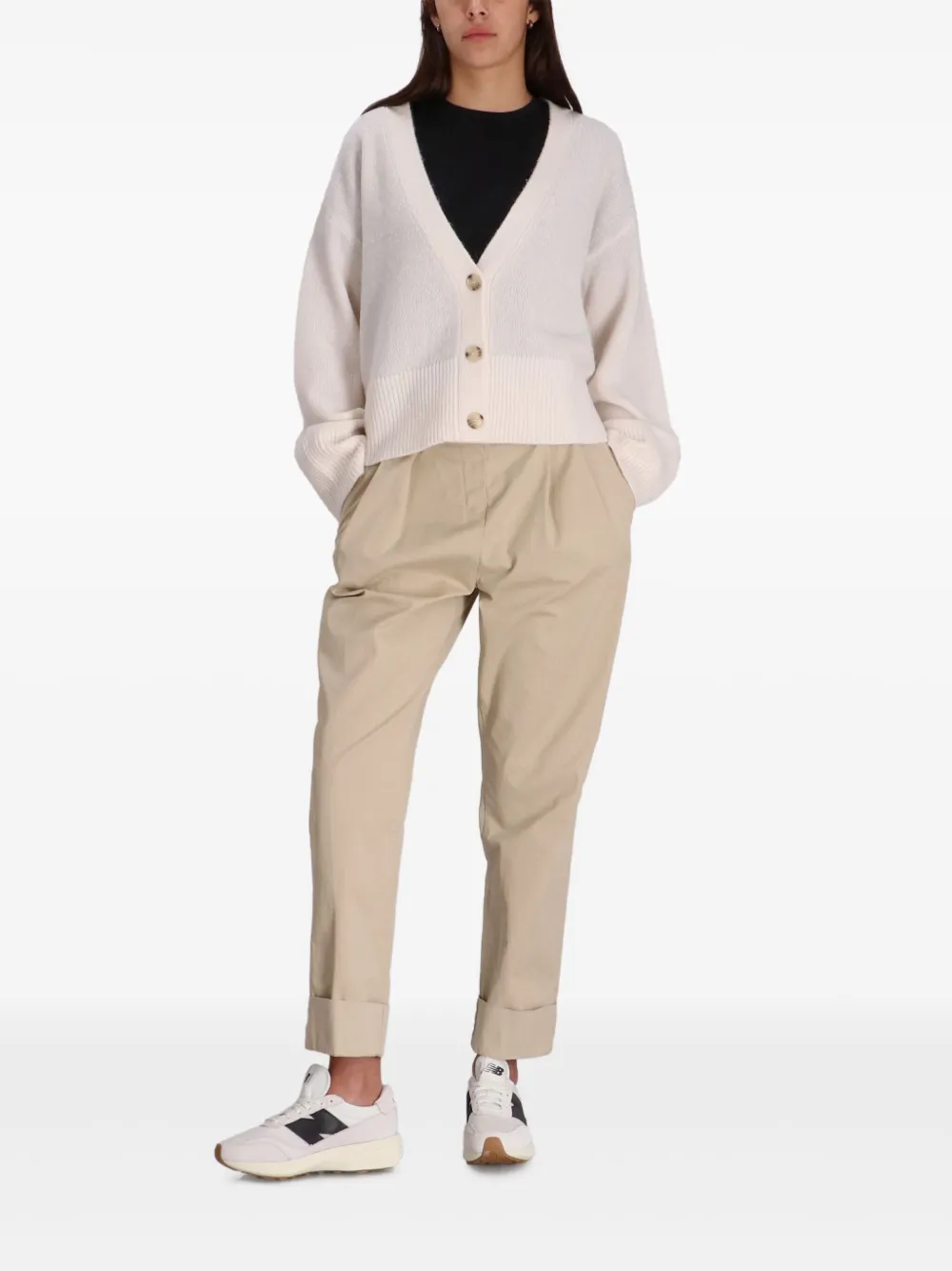 BOSS Paperbag broek Beige