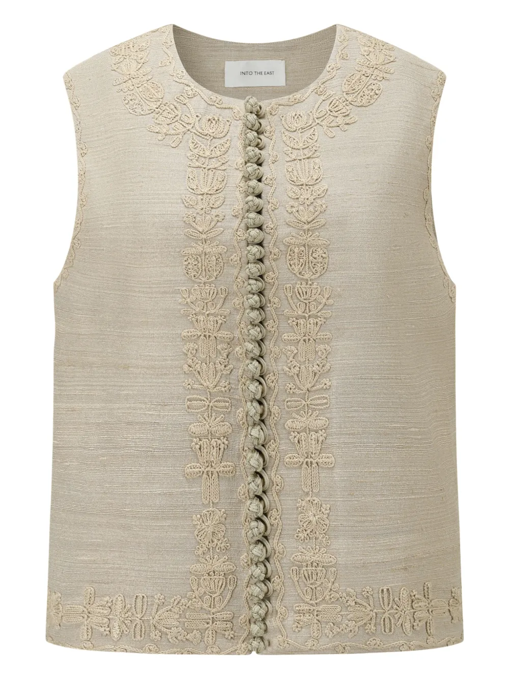 Into The East 真丝刺绣马甲 In Neutral