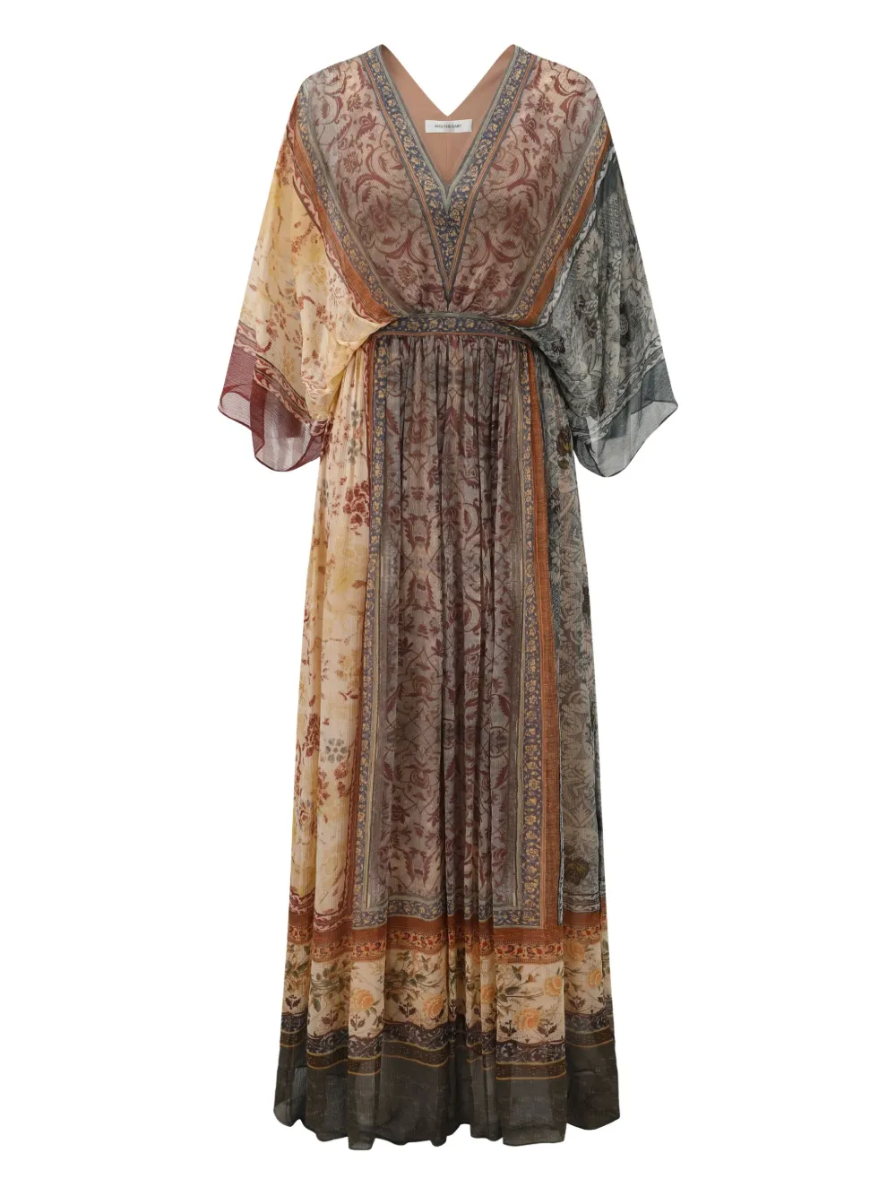 Into The East Floral-print Maxi Dress In 褐色