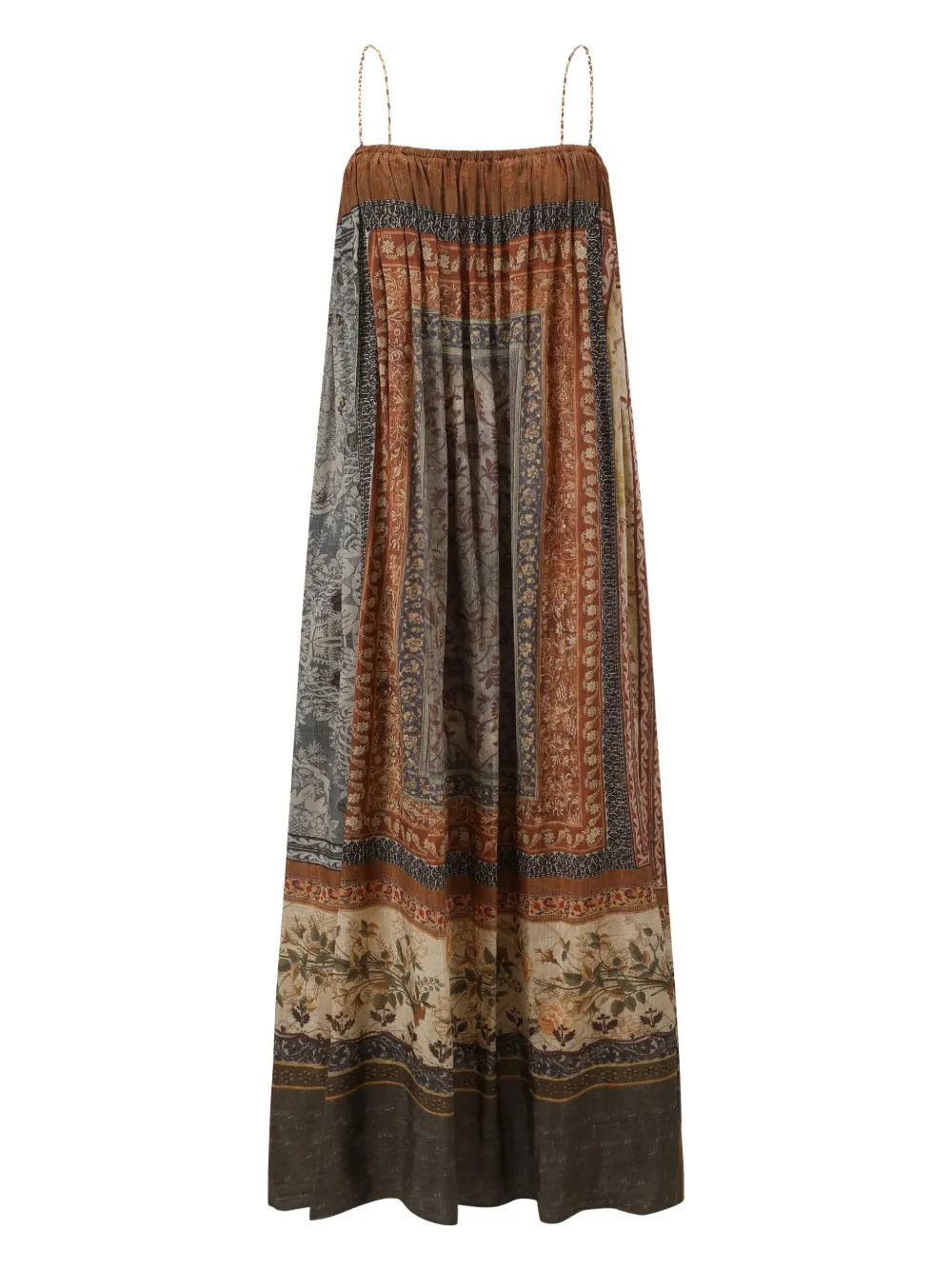 INTO THE EAST Vestido midi com pregas | Marrom | Image 1