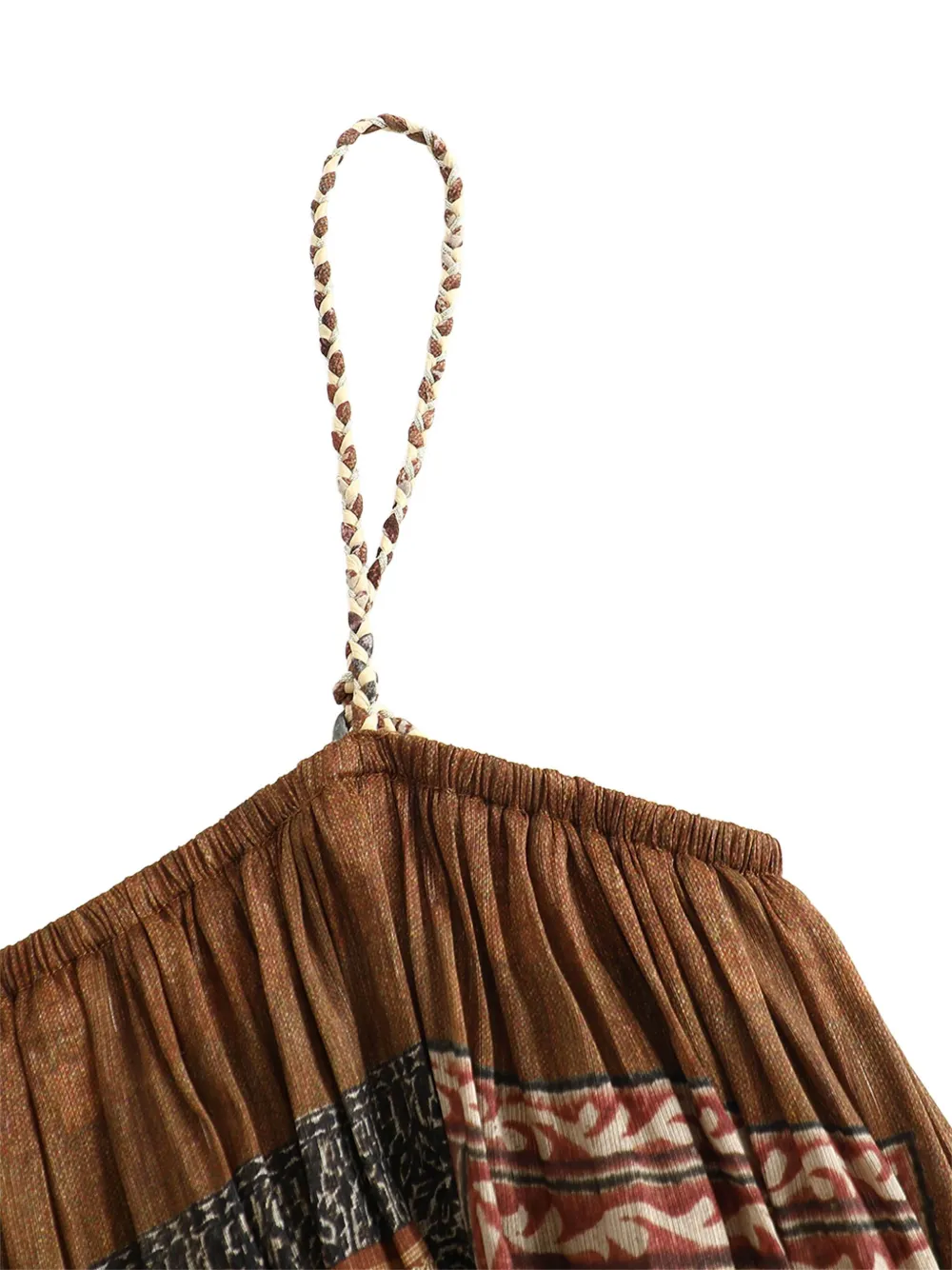 INTO THE EAST Geplooide midi-jurk Bruin