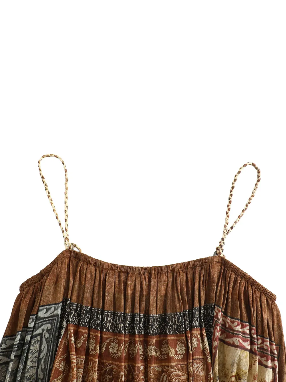 INTO THE EAST Geplooide midi-jurk Bruin