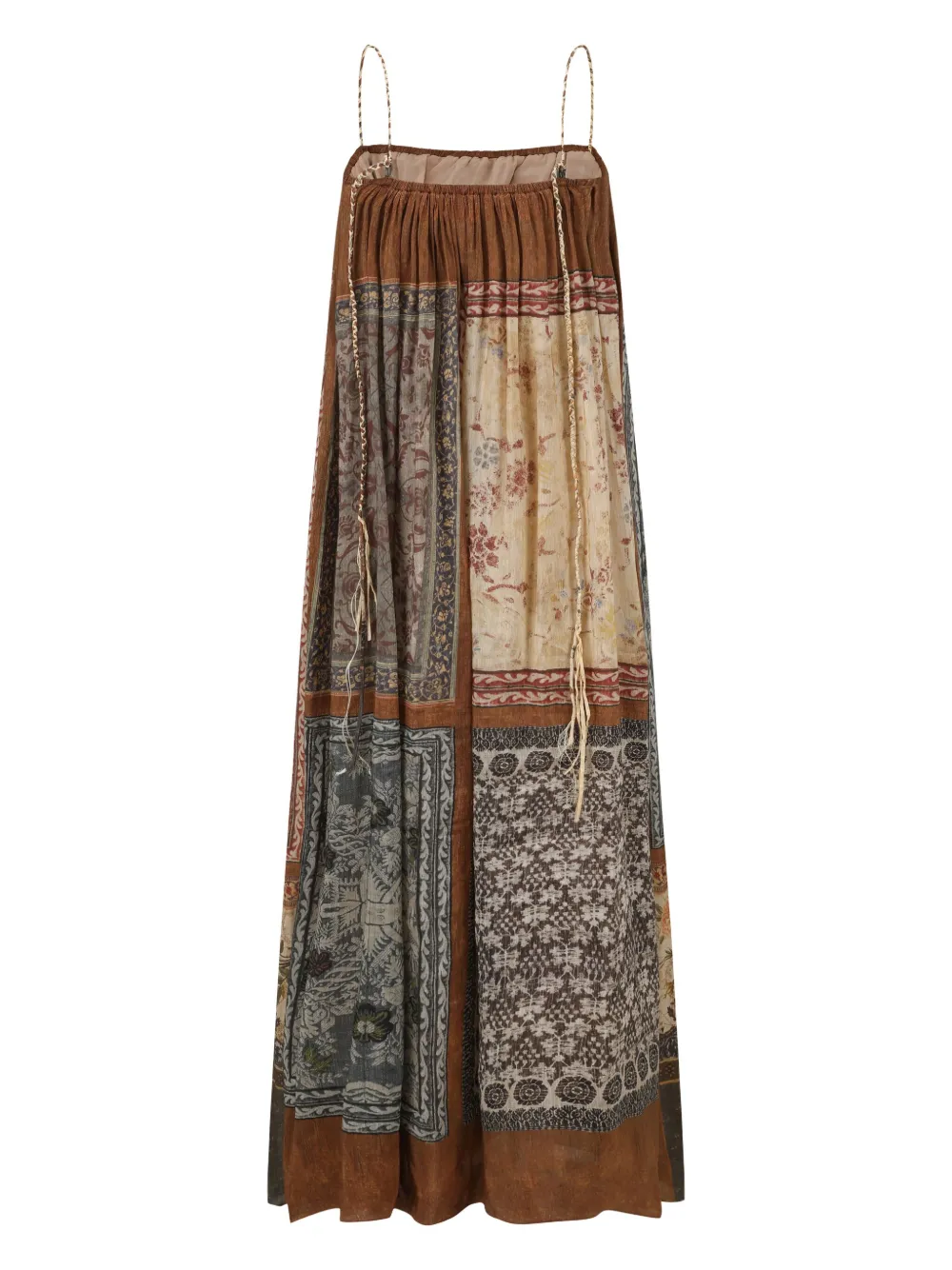 INTO THE EAST Geplooide midi-jurk - Bruin