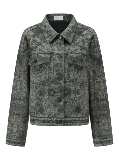 INTO THE EAST 抽象图案牛仔夹克