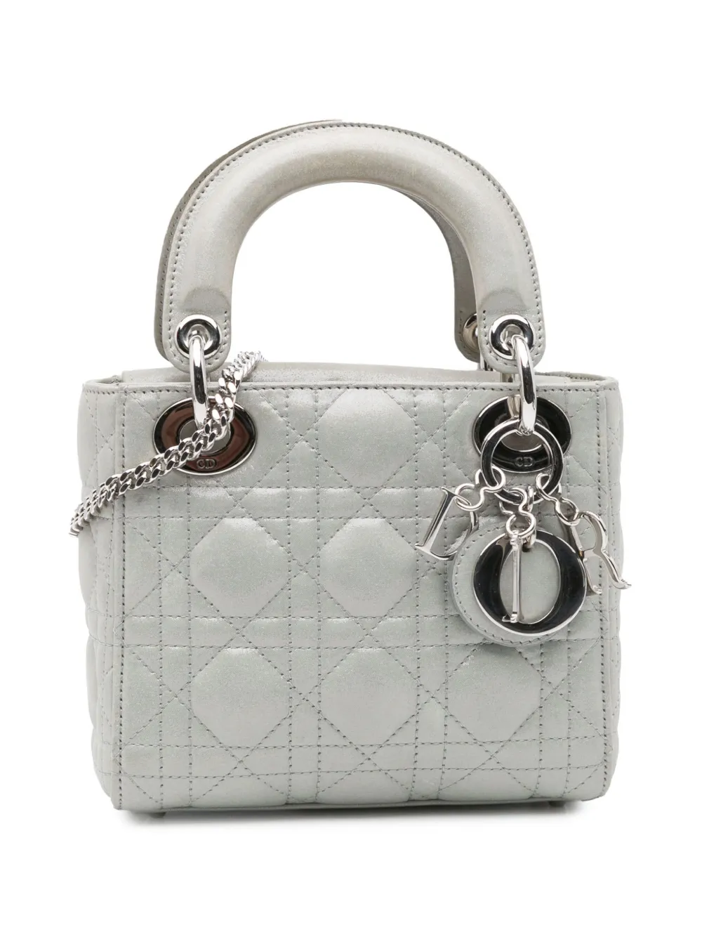 Christian Dior Pre-Owned 2015 ミニ イリディセント ラムスキン カナージュ レディ ディオール Christian Dior Pre-Owned 2015 ミニ イリディセント ラムスキン カナージュ レディ ディオール