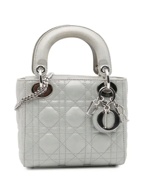 Christian Dior Pre-Owned 2015 Mini Iridescent Lambskin Cannage Lady Dior satchel