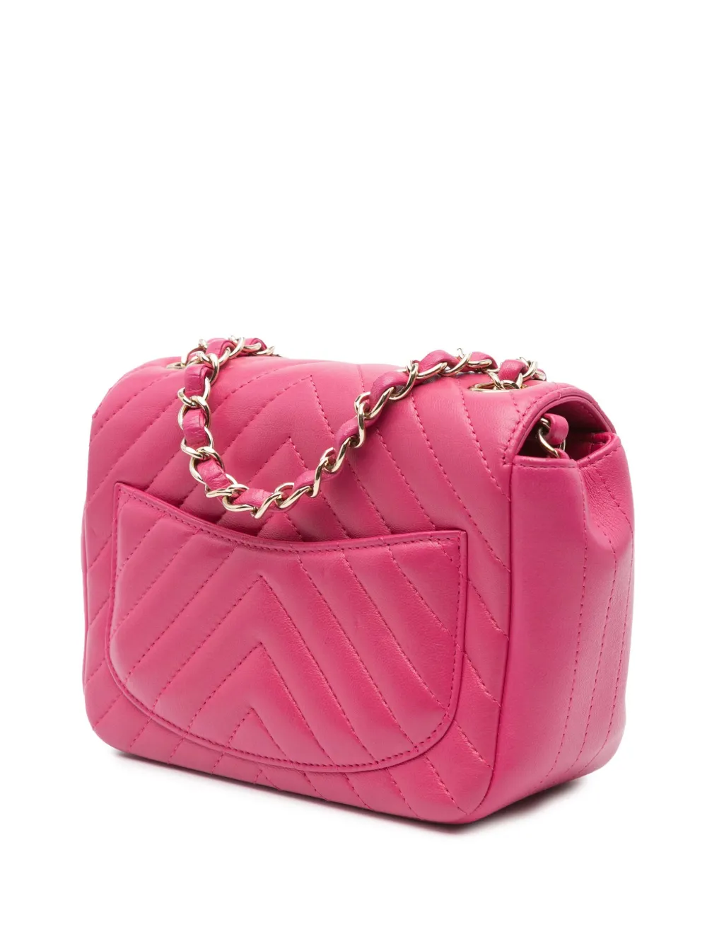 CHANEL Pre-Owned 2017-2018 Mini Square Classic Chevron Lambskin Single Flap crossbody bag | Pre-Owned | Image 2