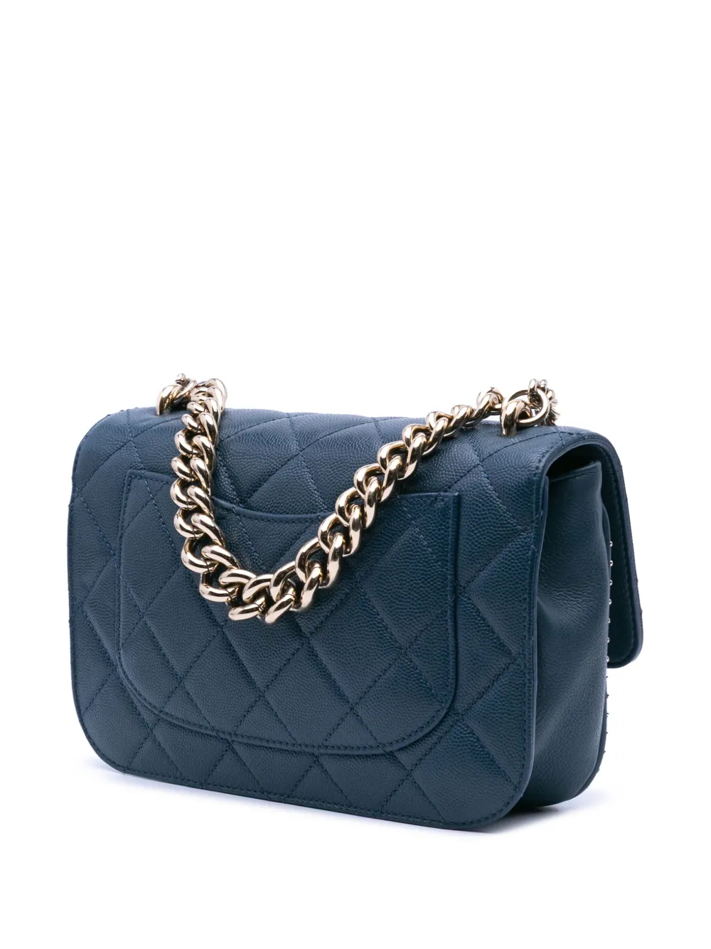 CHANEL Pre-Owned 2017-2018 Small Quilted Caviar Studded Chain Handle Flap satchel | Pre-Owned | Image 2
