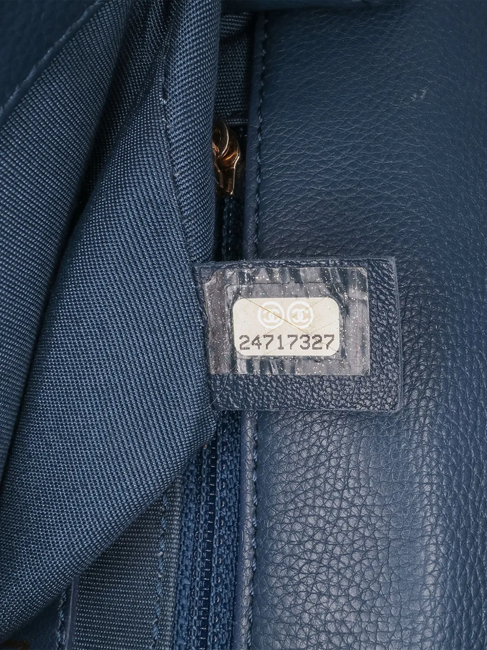 Pre-owned Chanel 2017-2018 Small Quilted Caviar Studded Chain Handle Flap Satchel In Blue