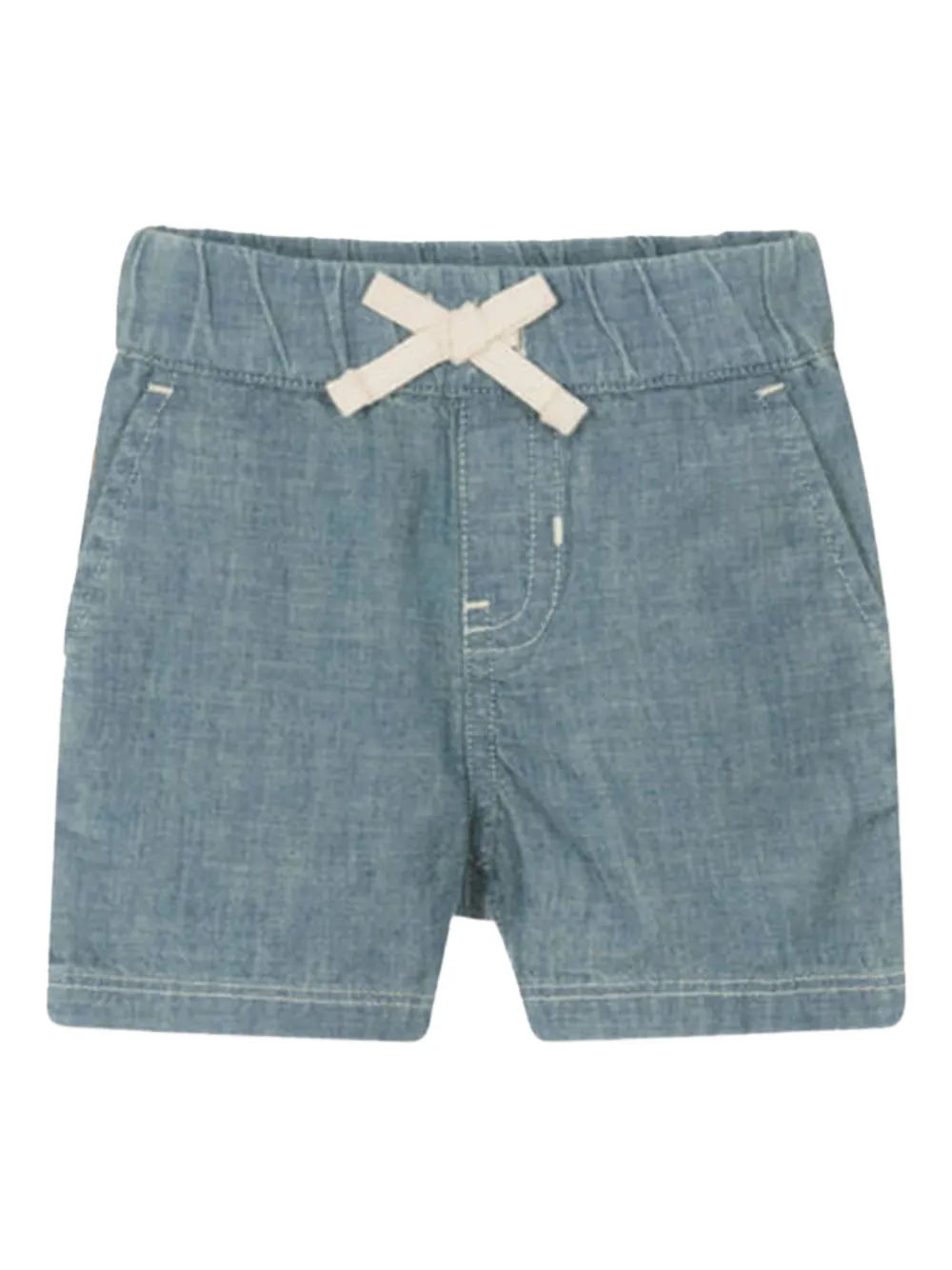 POLO RALPH LAUREN KIDS Gestreept chambray poloshirt en shorts Blauw