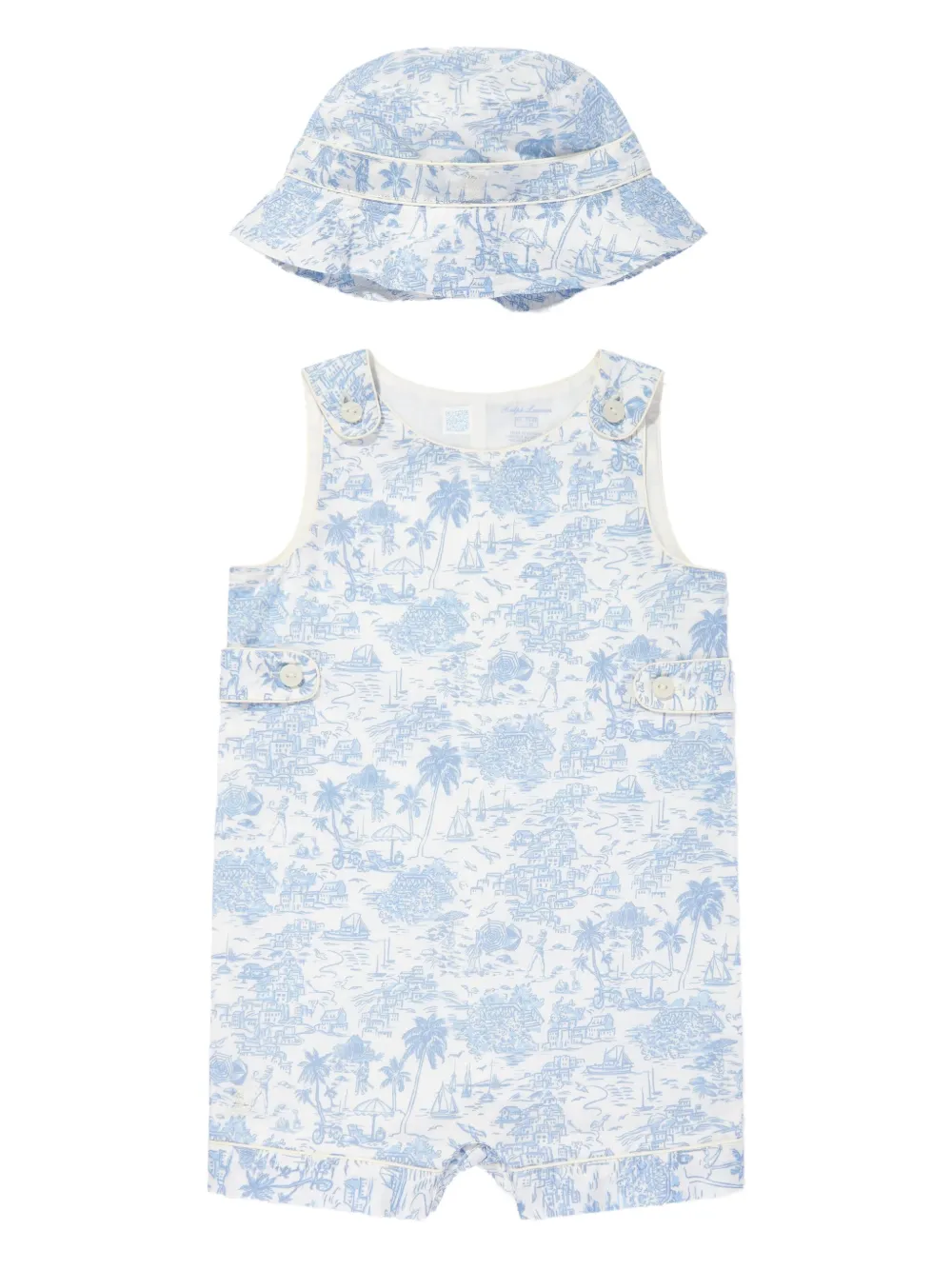 POLO RALPH LAUREN KIDS Katoenen top en shorts Blauw