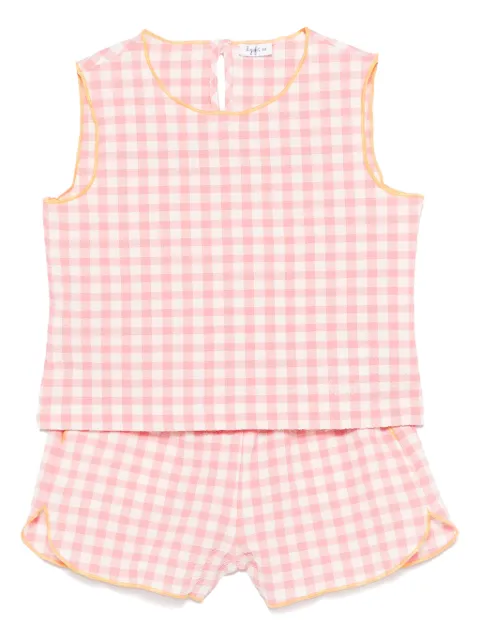 Il Gufo set de shorts con motivo de cuadros gingham