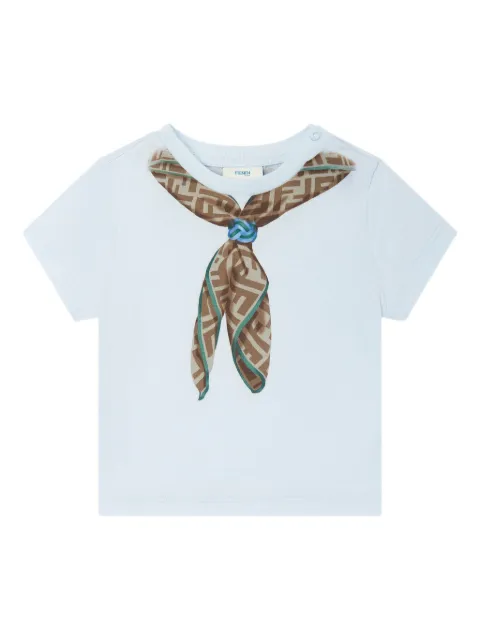 Fendi Kids scarf-print T-shirt