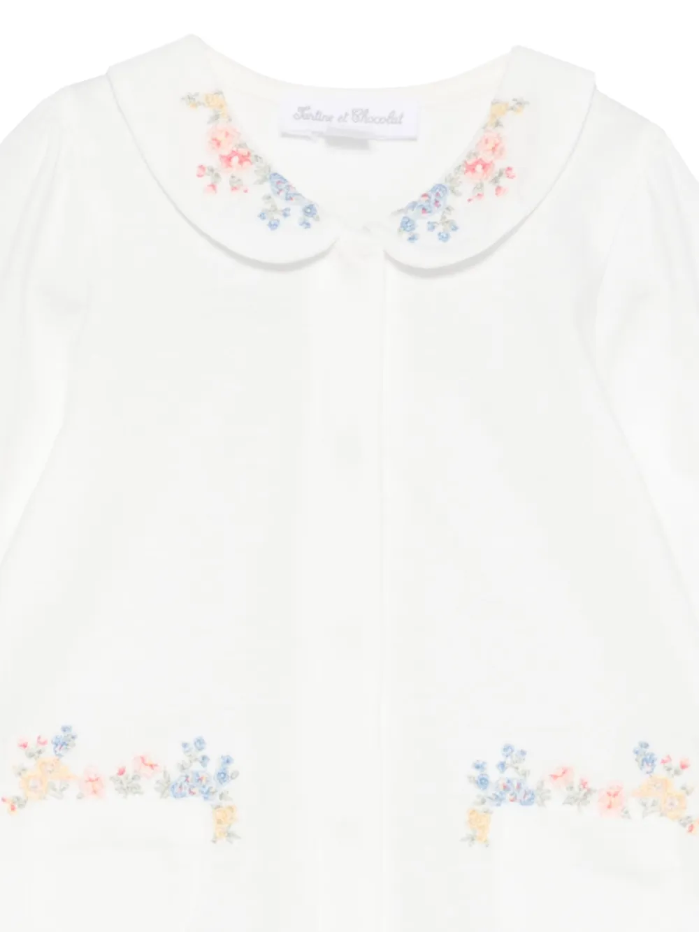 Tartine Et Chocolat Pyjama met geborduurde bloemen Wit