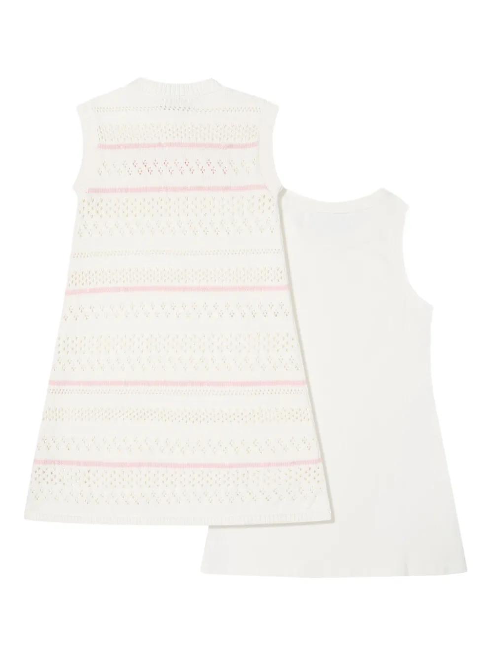 Fendi Kids Mouwloze jurk met logo Wit