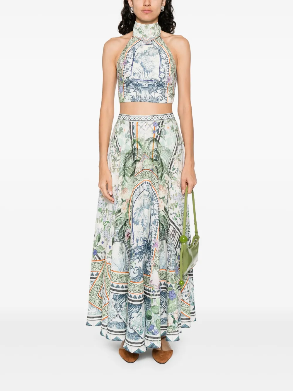 Camilla High waist maxi-rok - Groen