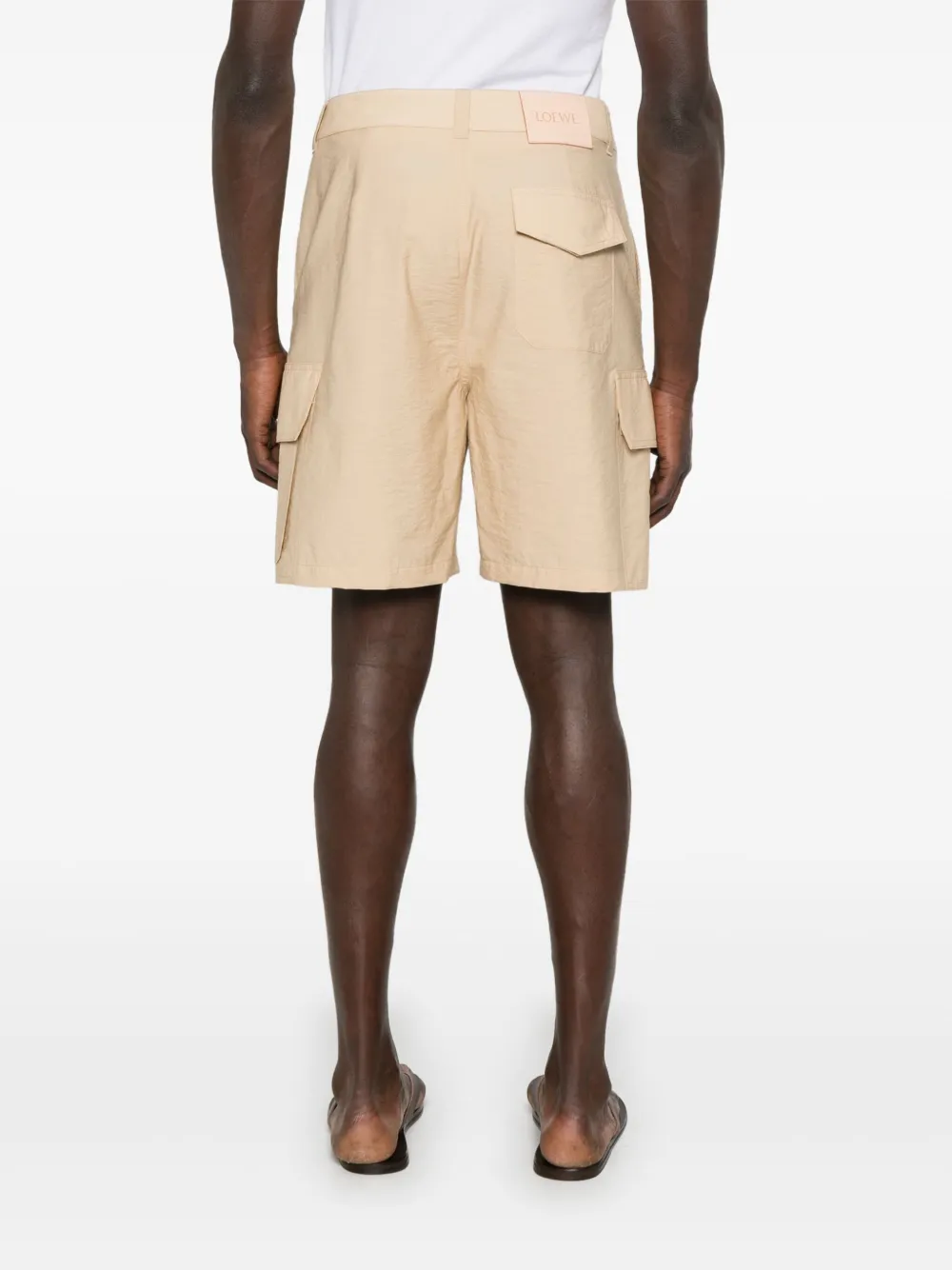 Loewe Logo-patch Cargo Shorts In Neutral