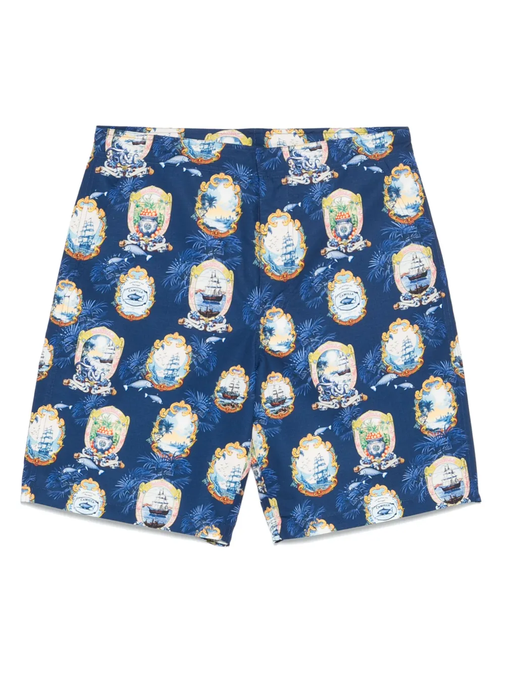 Camilla graphic-print shorts | Blue | Image 1