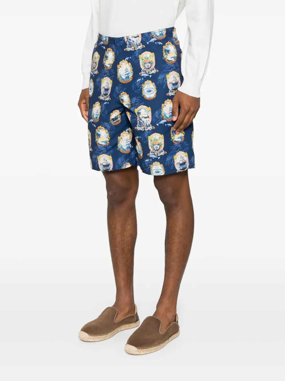 Camilla Shorts met grafische print Blauw