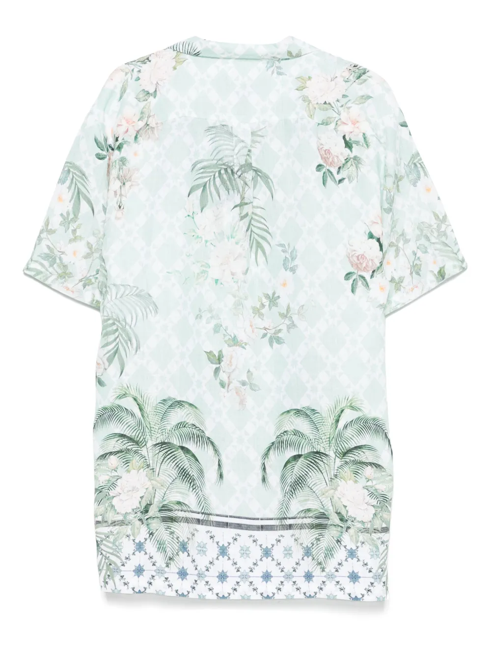 Camilla Overhemd met Jardim Party-print - Groen