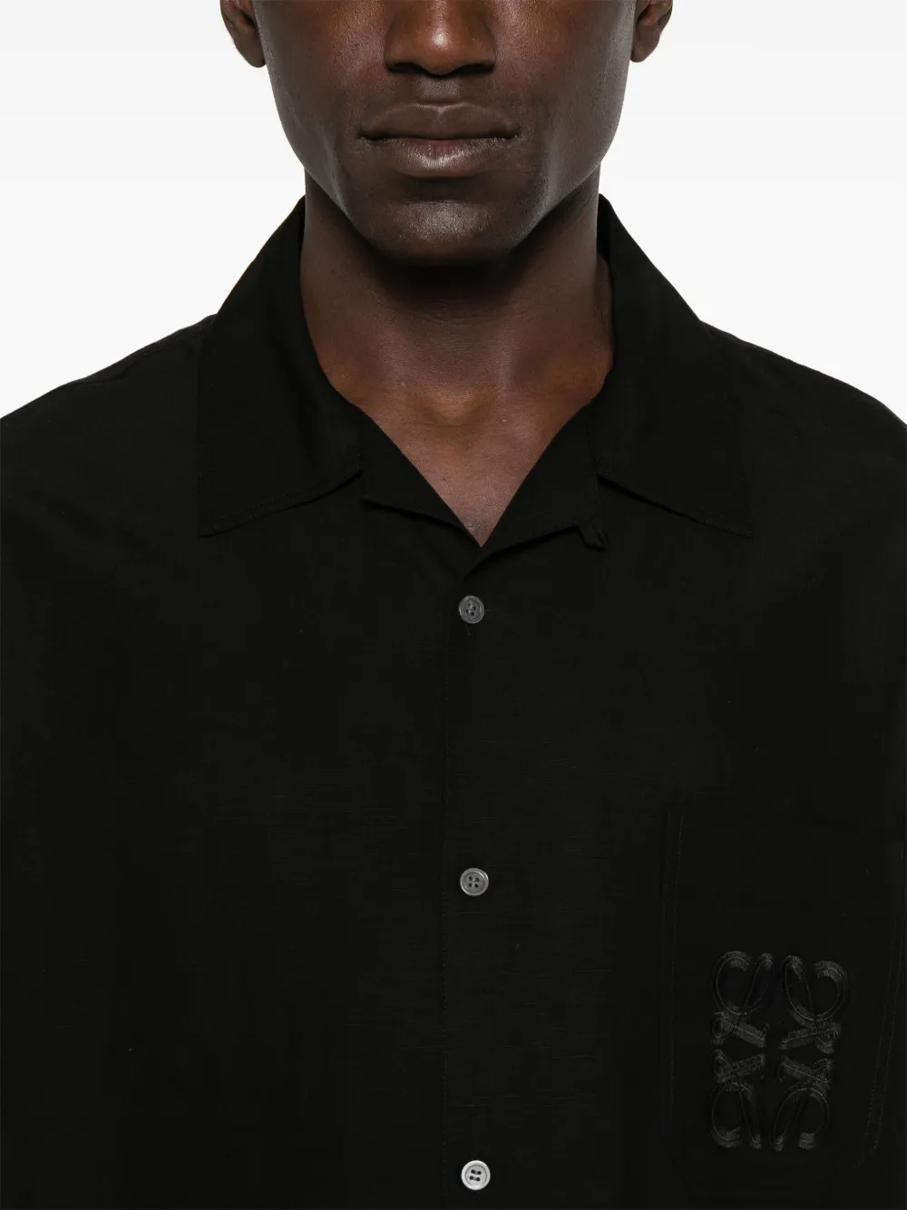 LOEWE Overhemd met Anagram-patch Zwart