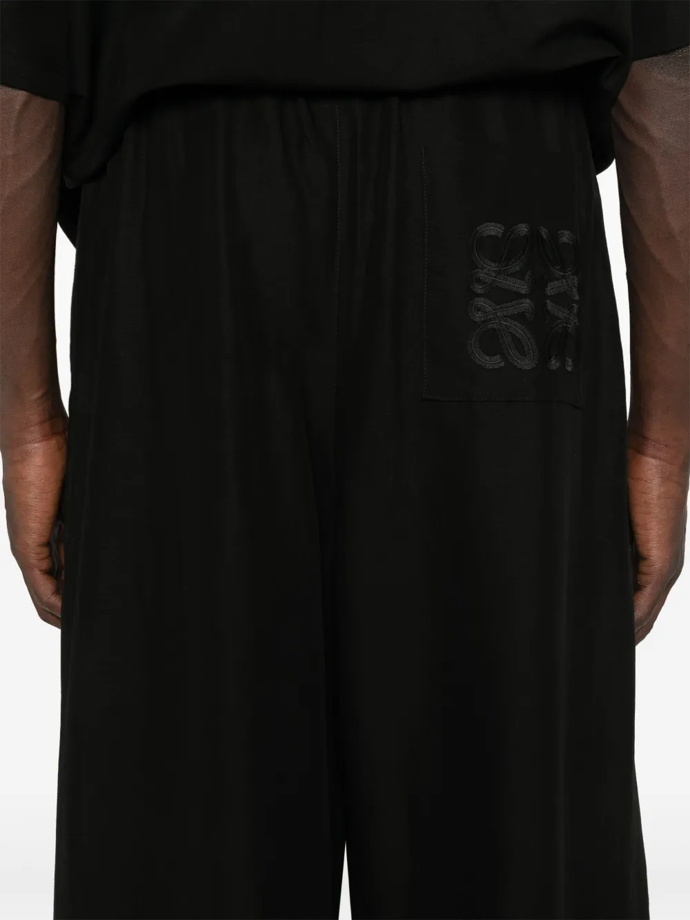 LOEWE Broek met Anagram-patch Zwart