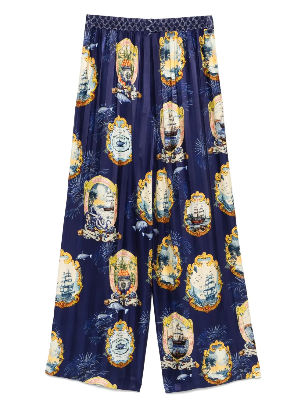 Camilla Broek met print - Blauw