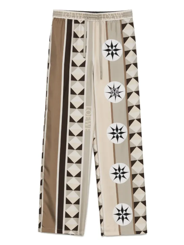 Loewe Satin Trousers in Neutrals