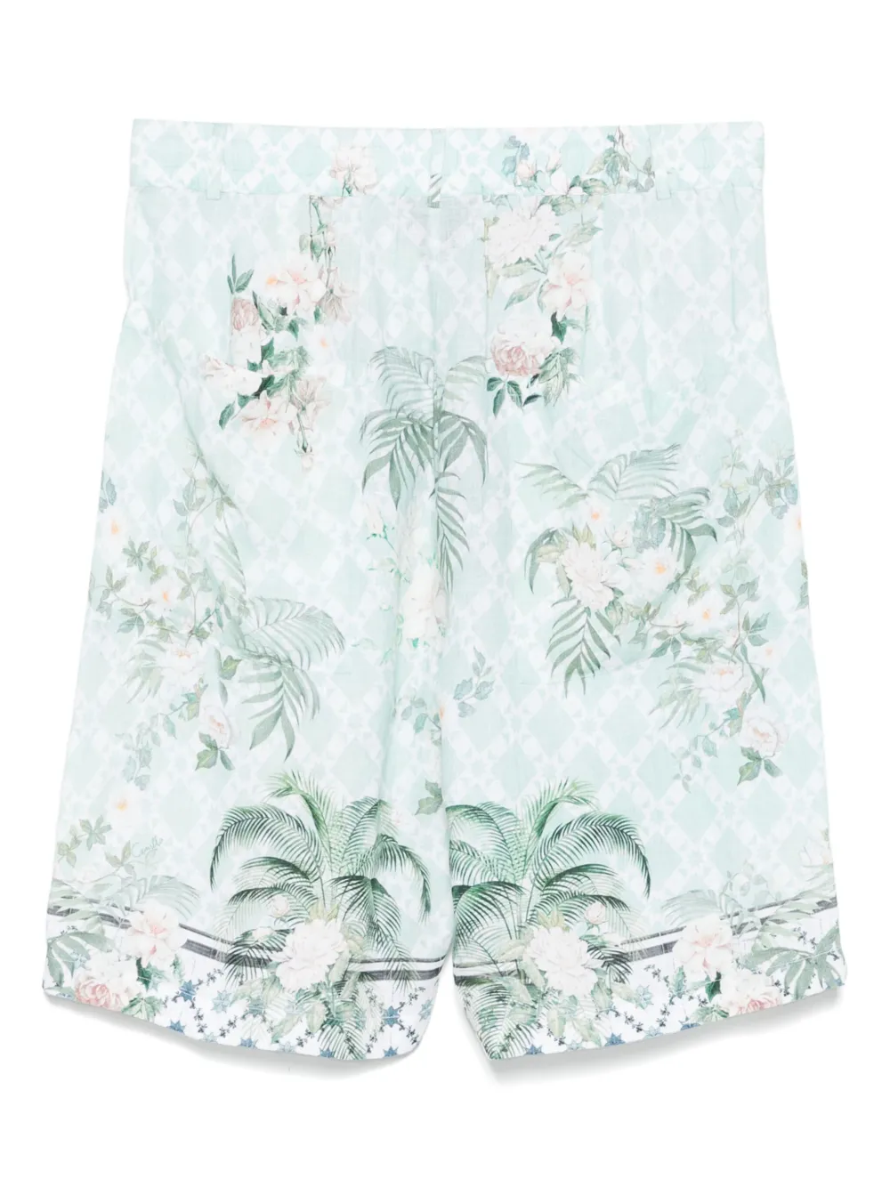Camilla Shorts met Jardim Party-print - Groen