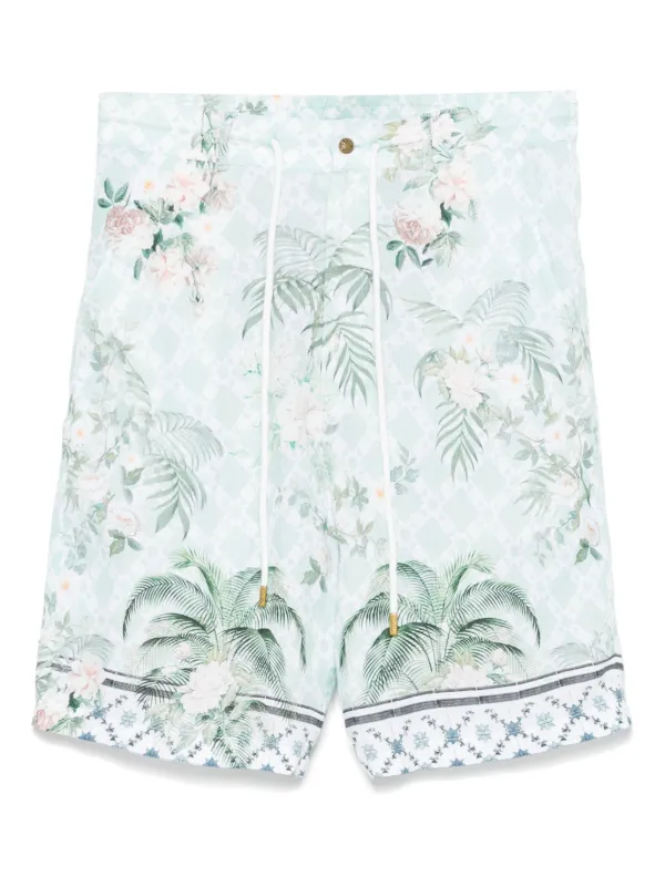 Camilla Jardim Party-print Shorts in Green