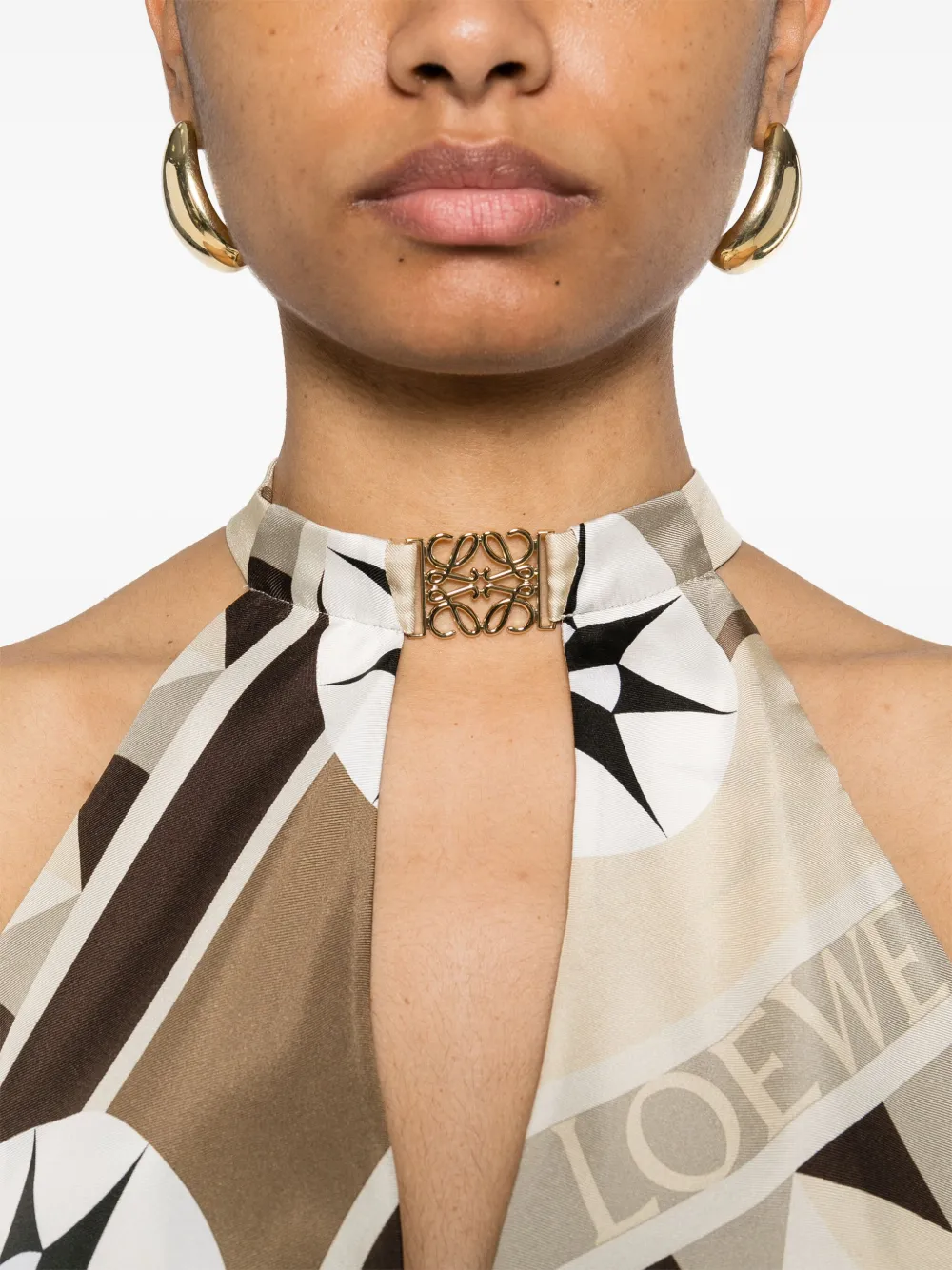 LOEWE Blouse met Anagram-plakkaat Beige