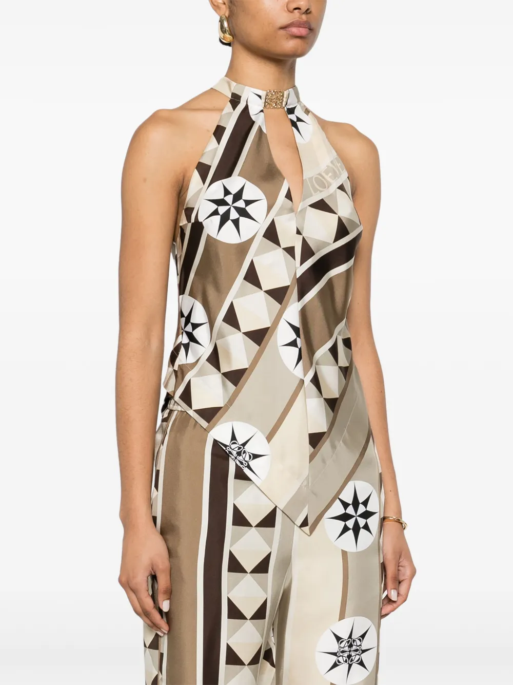 LOEWE Blouse met Anagram-plakkaat Beige