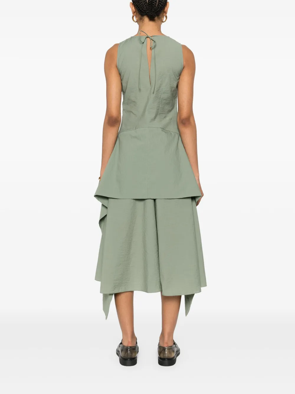 LOEWE Gekreukte midi-jurk Groen