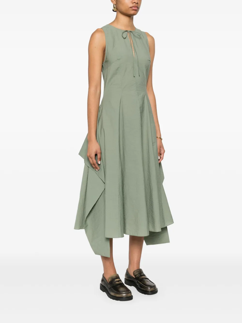 LOEWE Gekreukte midi-jurk Groen