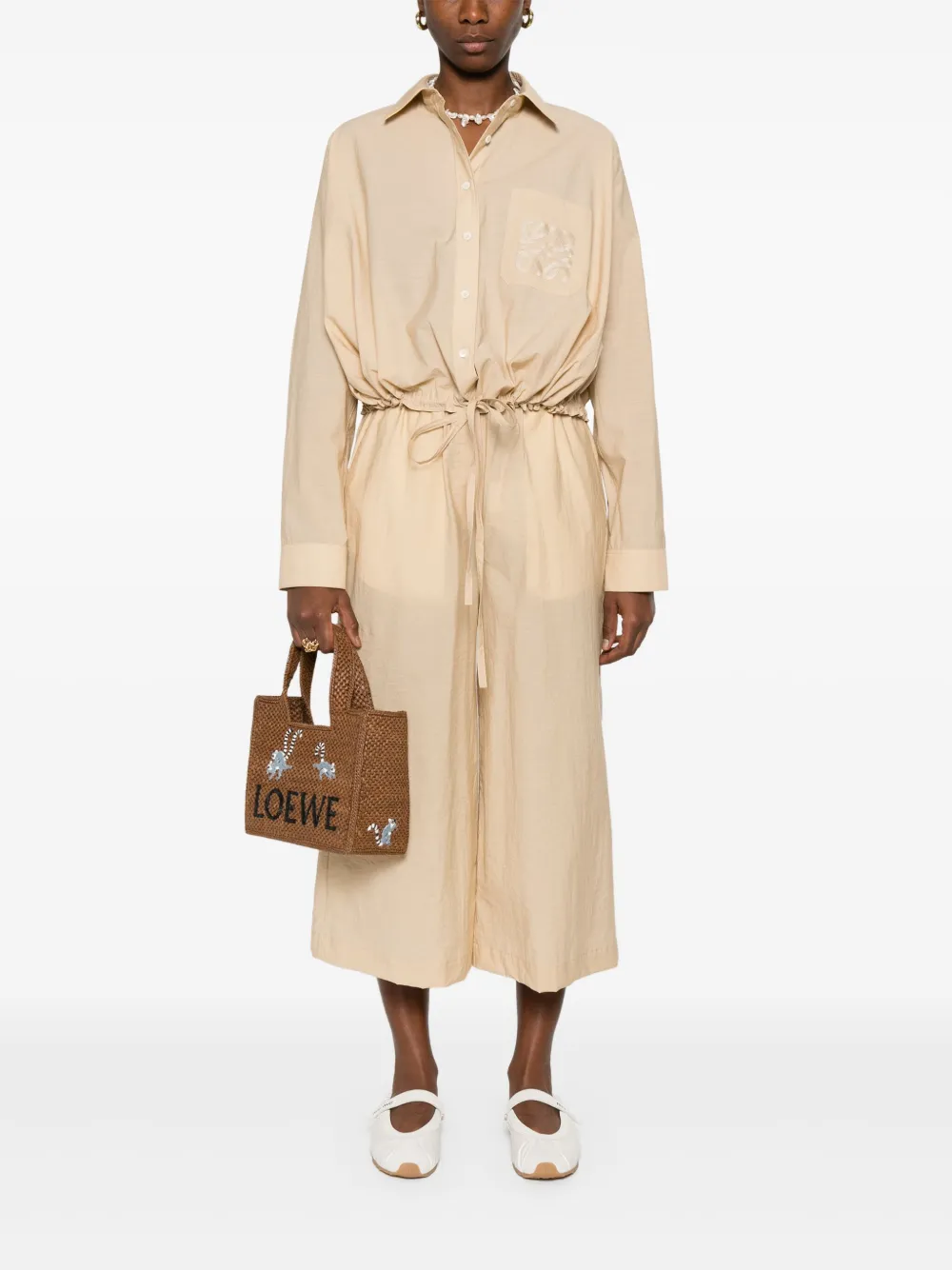 LOEWE Broek met anagrammen patroon - Beige