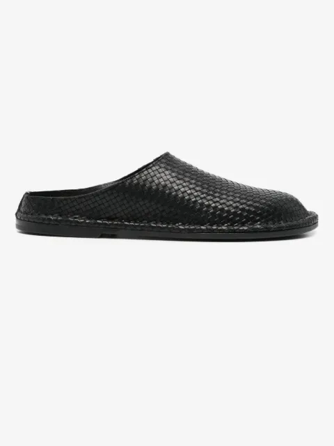 Buttero woven-leather slippers