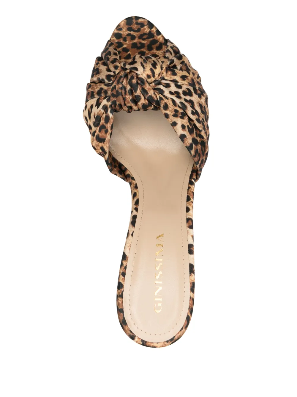 GINISSIMA 80mm leopard-print mules Brown